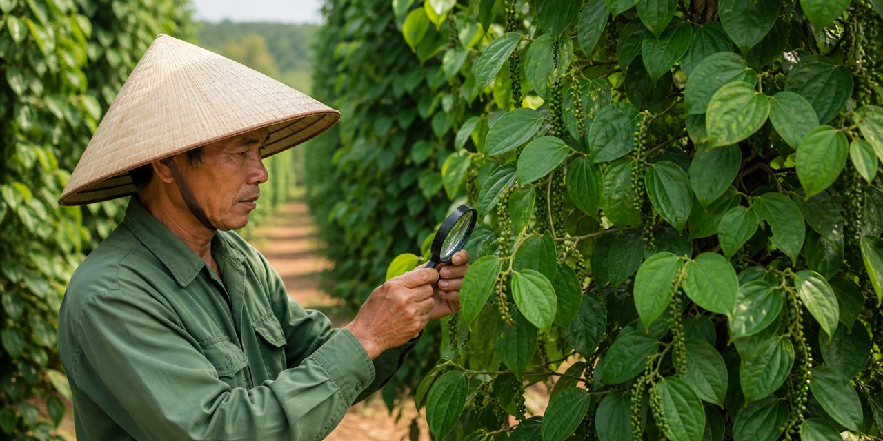 Chăm sóc vườn hồ tiêu và mối liên hệ với chất lượng hạt
