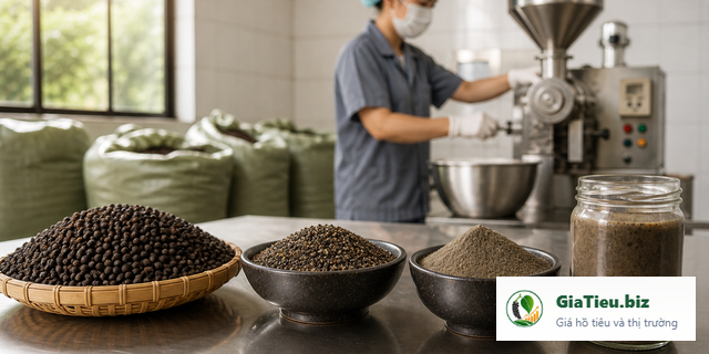 Hình minh họa cho bài Chế biến sâu hồ tiêu để tạo sản phẩm giá trị gia tăng