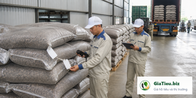 Kho vận và xuất hàng trong chuỗi hồ tiêu