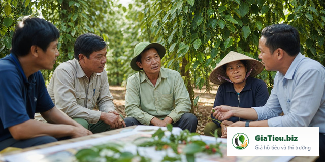 Hình minh họa cho bài Hợp tác xã hồ tiêu giúp người trồng chủ động hơn ở khâu nào?