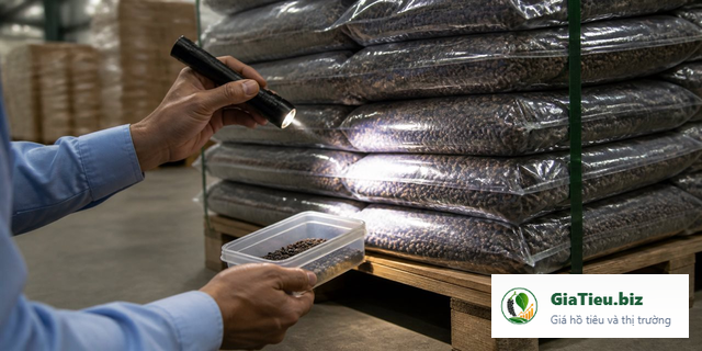 Hình minh họa cho bài Kiểm tra pallet hồ tiêu trước khi xuất kho: những điểm không nên bỏ qua
