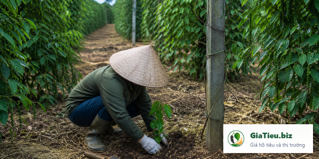 Trồng dặm cây hồ tiêu: phục hồi khoảng trống mà không phá vườn